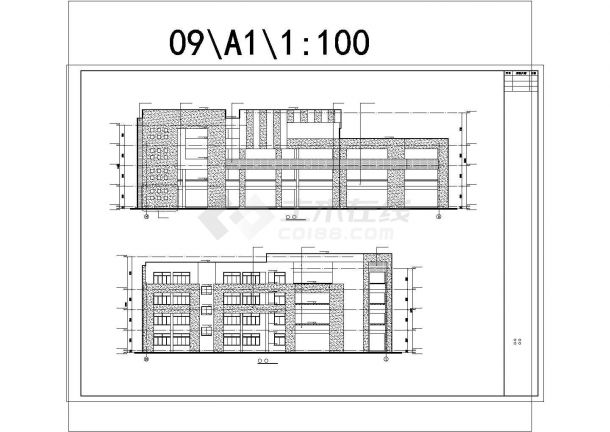 某3744平方米四层框架结构小学教学楼建筑施工图-图二