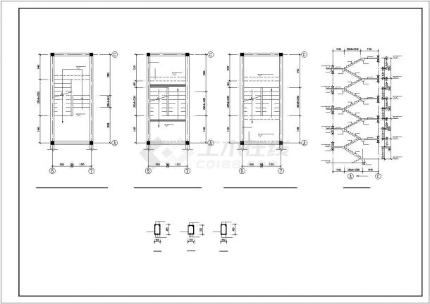 某小区6跃7砖混结构住宅楼建筑设计CAD全套图纸-图一