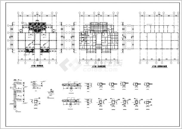 某小区6跃7砖混结构住宅楼建筑设计CAD全套图纸-图二