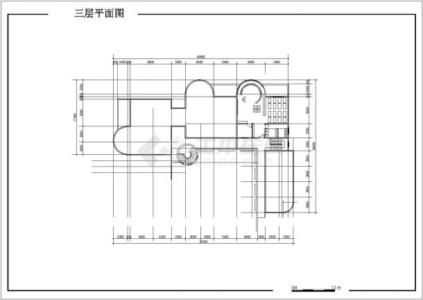 7班长40.8米宽30.9米3层1413.6平米幼儿园建筑方案设计图-图一