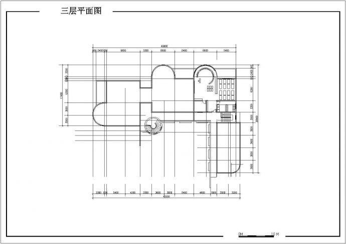7班长40.8米宽30.9米3层1413.6平米幼儿园建筑方案设计图_图1
