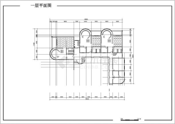 7班长40.8米宽30.9米3层1413.6平米幼儿园建筑方案设计图-图二