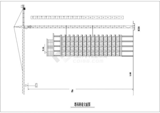 某工程建筑塔吊附着立面设计CAD参考图-图一