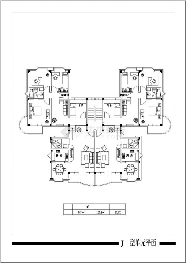 16个住宅经典家居户型室内装修设计CAD全套图纸-图二