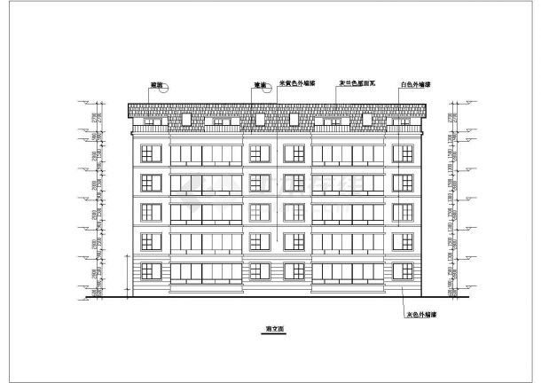 2500平米6层砖混结构住宅楼建筑设计CAD图纸（带阁楼层）-图一