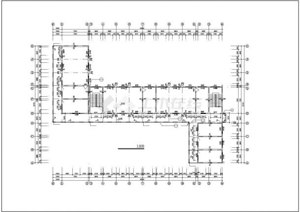 某1130平方米两层砖混结构小学教学楼建筑设计方案图纸-图二