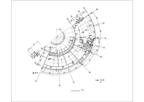 3200平米4层框混结构娱乐休闲会所建筑设计CAD图纸（含阁楼）-图一