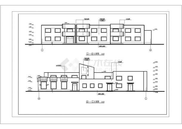 某市六班幼儿园建筑设计CAD图（含设计说明）-图一