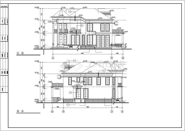 上海某别墅CAD建筑施工图-图二