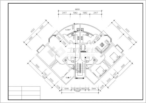 扬州市某新建小区80-135平米的平面户型设计CAD图纸（共22张）-图一