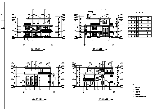 477平方米某市三层碧水天源二期B型别墅建筑施工cad图(带效果图，共七张)_图1