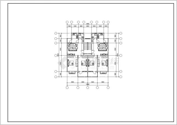 天津市某小区5800平米6层框架结构住宅楼建筑设计CAD图纸-图一