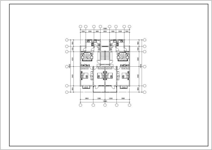 天津市某小区5800平米6层框架结构住宅楼建筑设计CAD图纸_图1