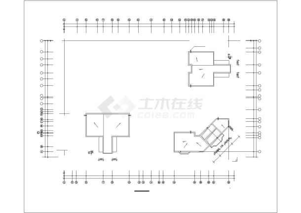 4900平米五层框架结构商住楼建筑设计CAD图纸（底层商铺）-图一