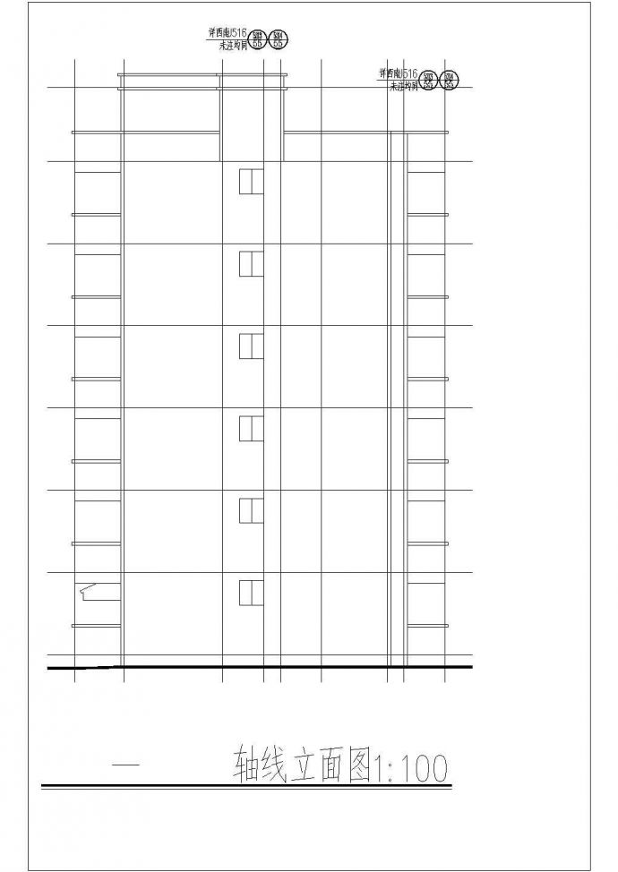 石家庄某小区占地265平米6层砖混结构住宅楼建筑设计CAD图纸_图1