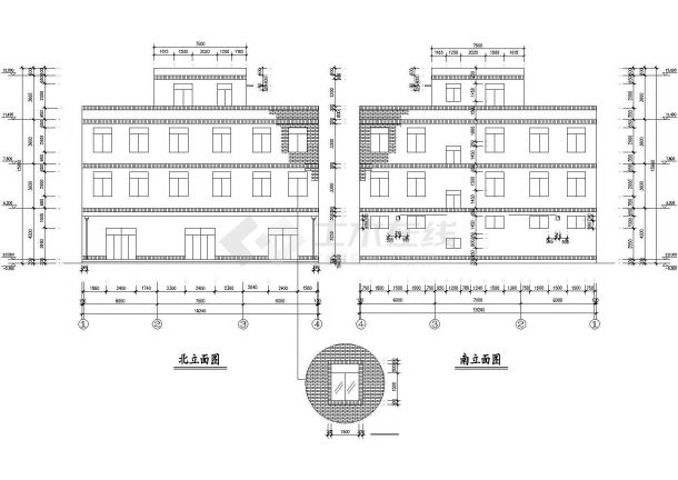 乌鲁木齐市某商业街1400平米3层民宿商业酒店建筑设计CAD图纸-图一