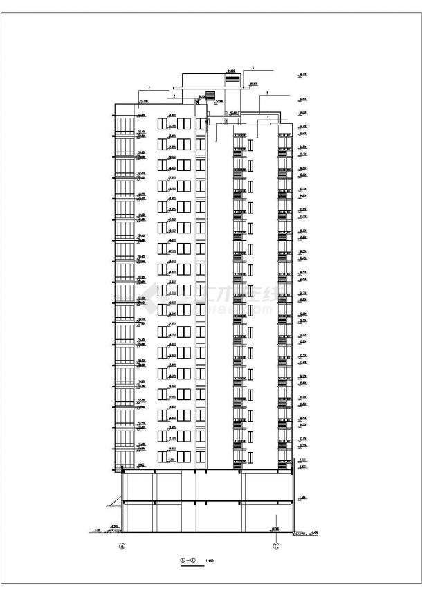 18层框剪结构住宅楼建筑设计CAD图纸（1-2层商用/不含跃层）-图一