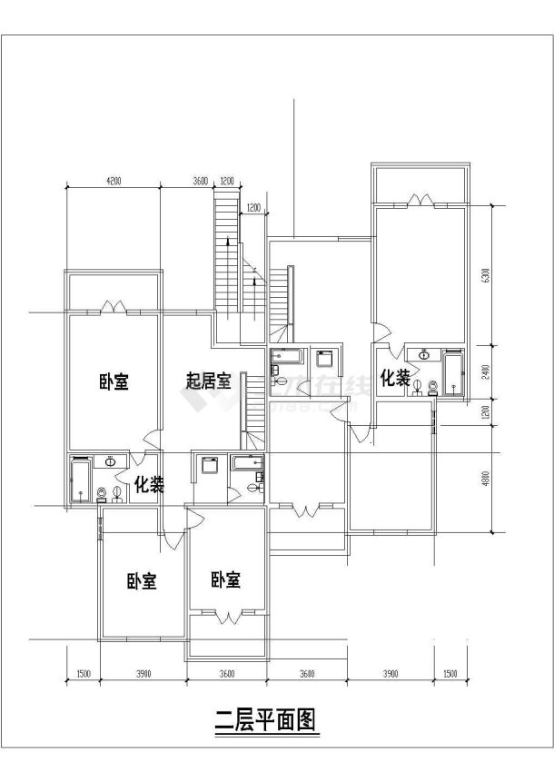 广州市某小区4层砖混结构联排住宅楼建筑设计CAD图纸（6套方案）-图一