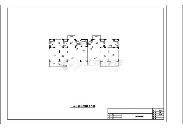 某整套12层住宅楼设计cad施工图纸-图二