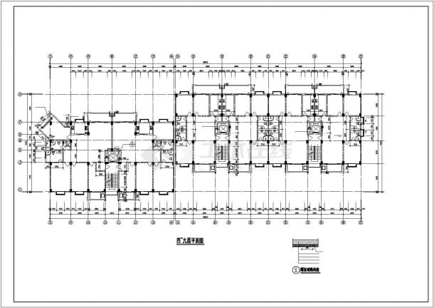 1.2万平米10层框混结构住宅楼建筑设计CAD图纸（不含车库和阁楼）-图二