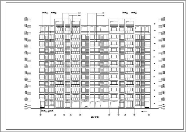 8000平米米13层框架结构住宅楼建筑设计CAD图纸（含跃层和机房层）-图一