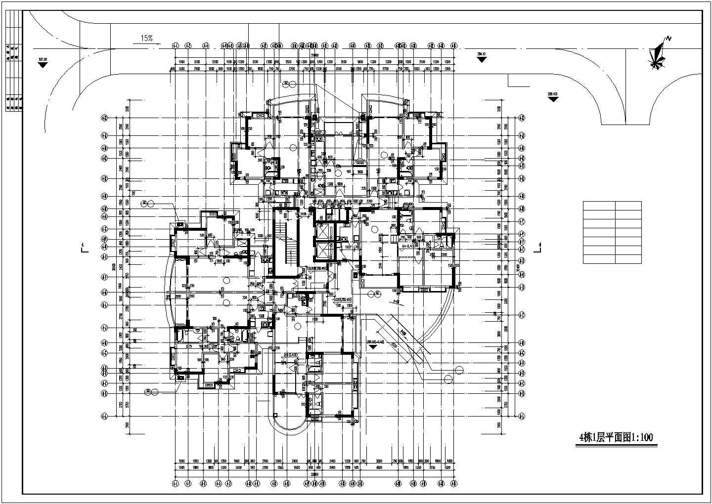 大连市某现代化小区2.4万平米28层住宅楼全套平面设计CAD图纸