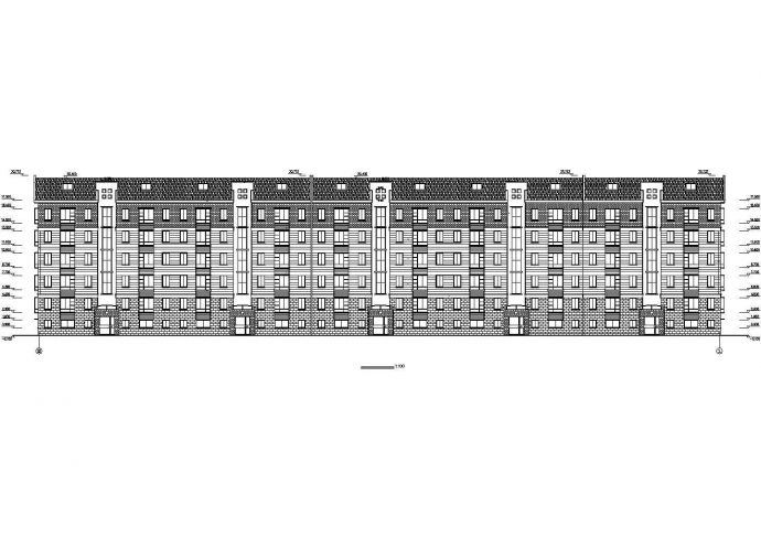 4200平米五层砖混结构住宅楼建筑设计CAD图纸（不含半地下室和阁楼）_图1