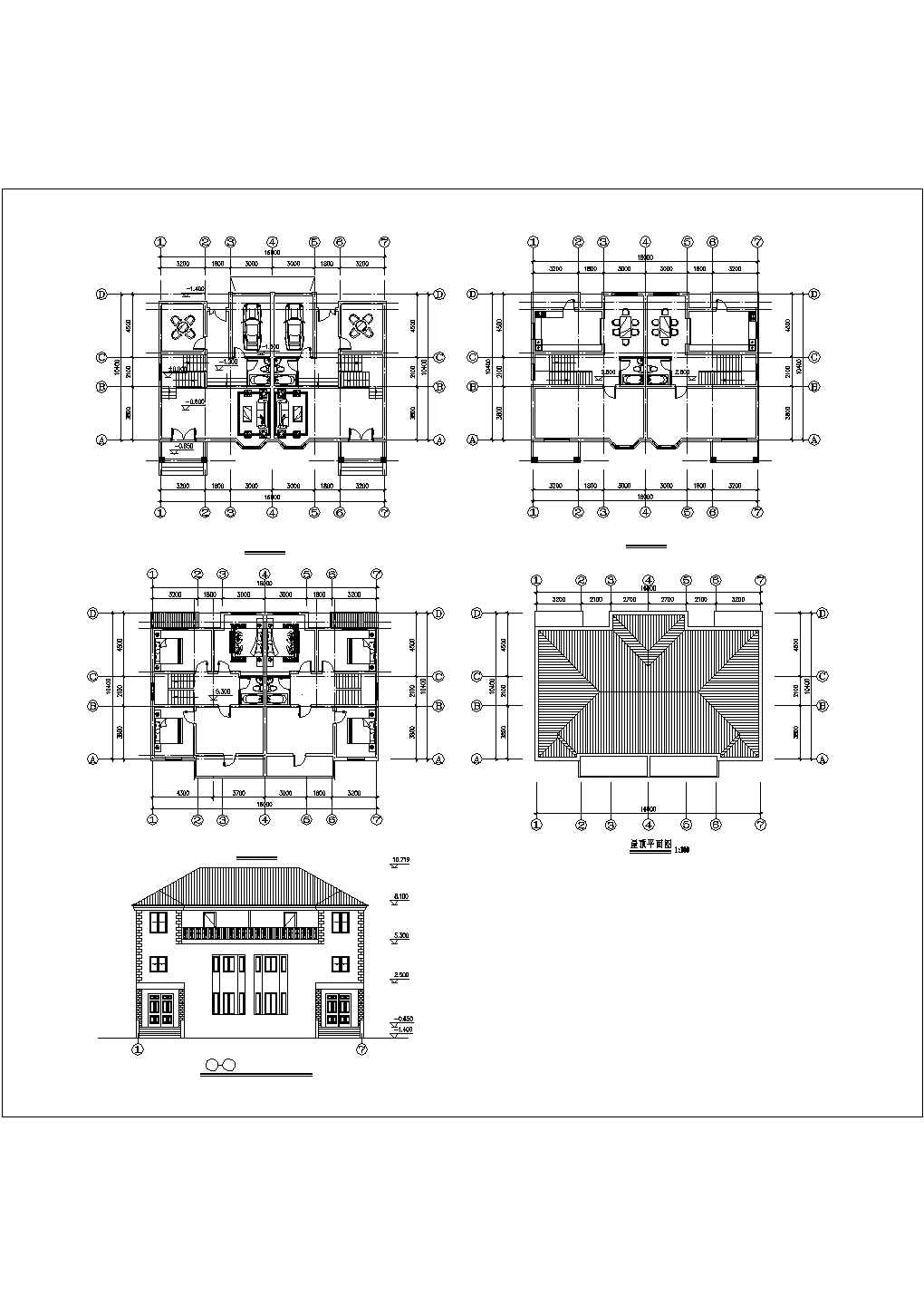 某特色小别墅CAD大样图建筑方案图