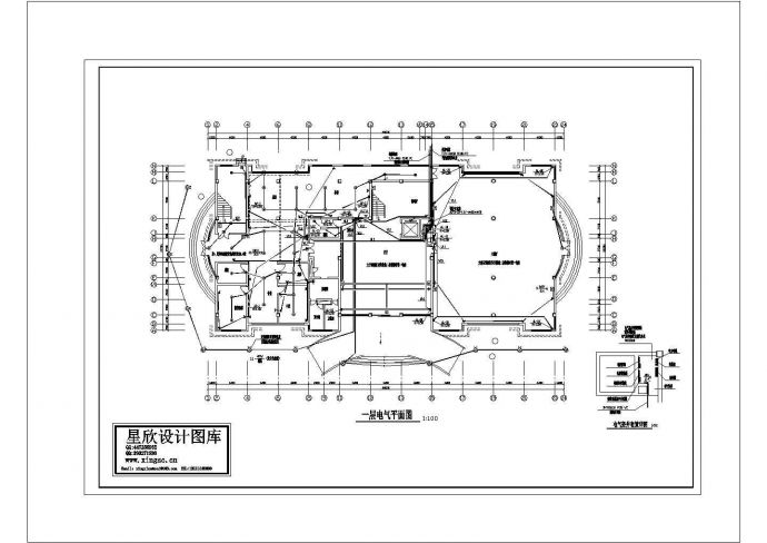 办公楼设计_某地交警综合办公楼电气平面设计规划cad图纸，共一份资料_图1