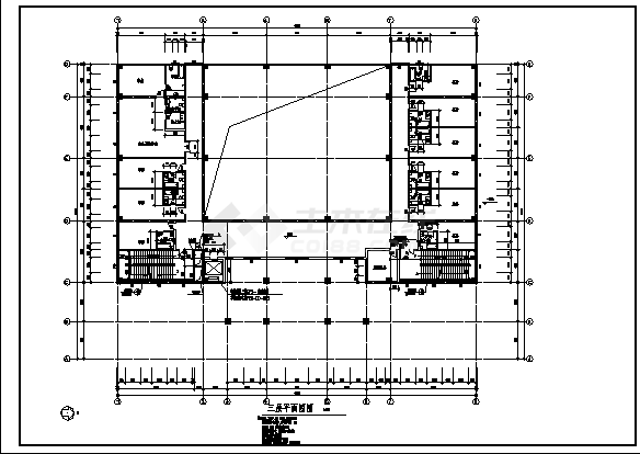 某市四层带阁楼框架结构静音寺综合楼建筑施工cad图，共十七张-图一