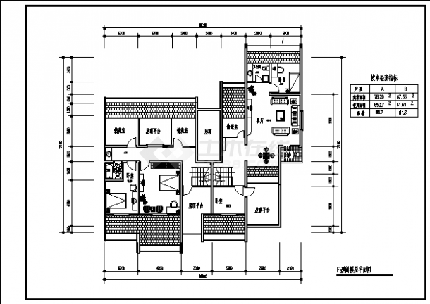 32个住宅户型设计cad图(含平面图，共三十二张)-图二