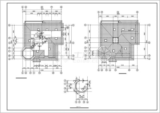 一套完整的北方别墅CAD建筑施工图-图一