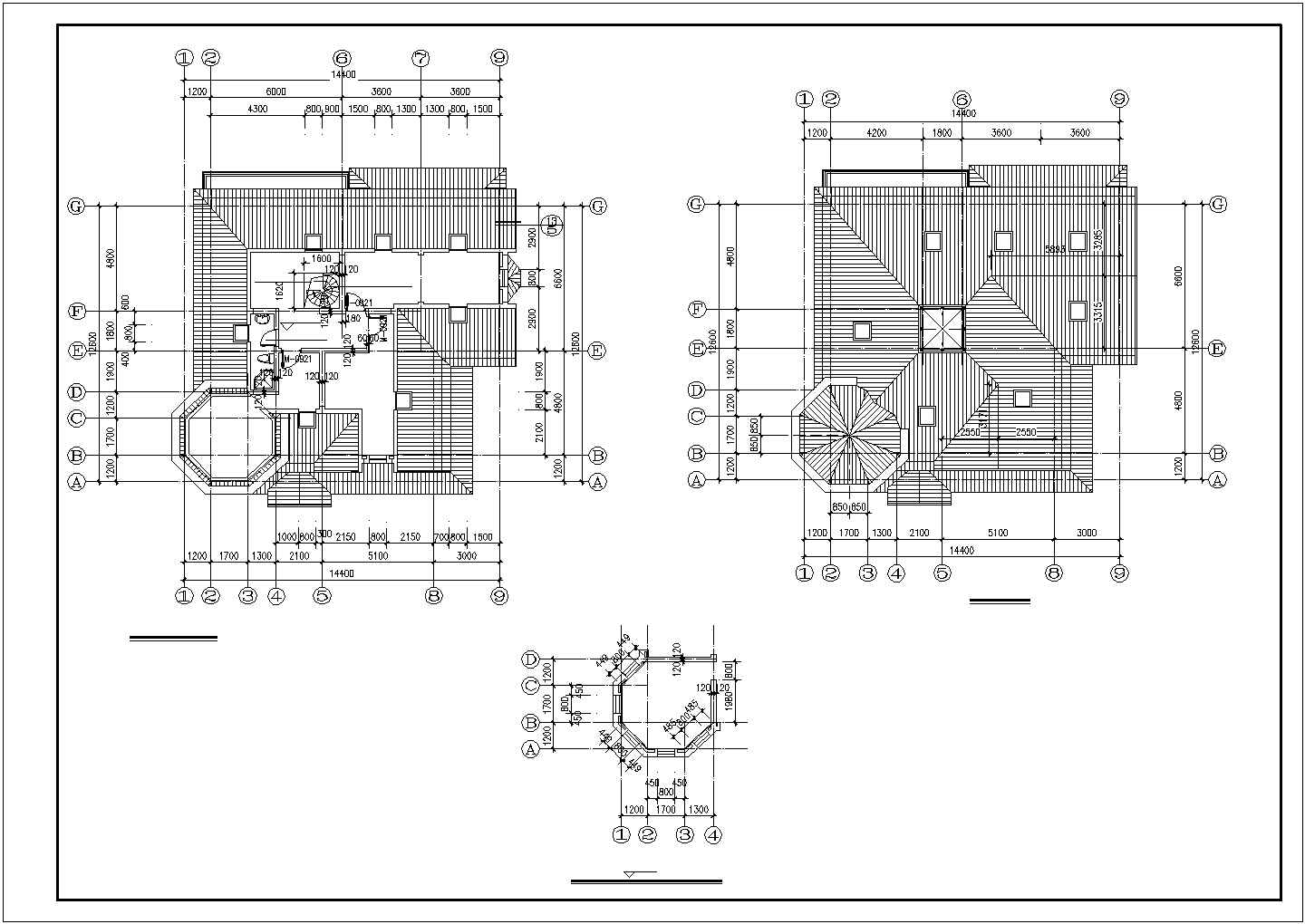 一套完整的北方别墅CAD建筑施工图