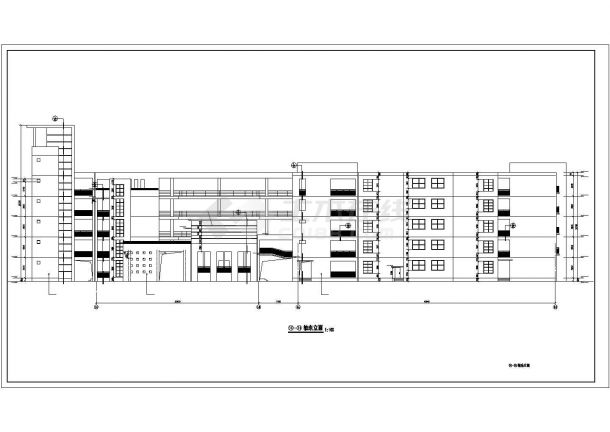 某5层框架结构教学楼（14555.98平方米）设计cad全套建筑施工图（含设计说明，含建筑节能计算表）-图二