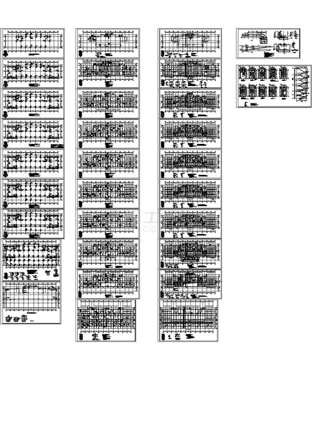 高层带剪力墙住宅楼结构设计cad图-图一