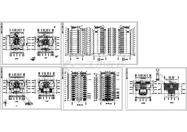 高层住宅楼建筑平立面结构设计大样cad图-图二
