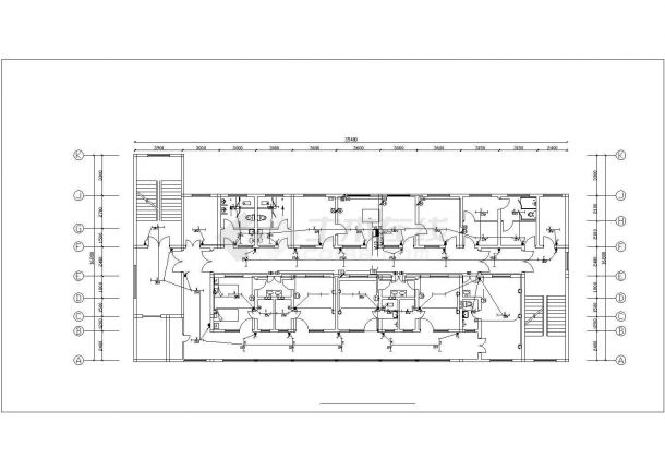 长沙市某医院3层砖混传染病医院病房楼电气施工设计CAD图纸-图二