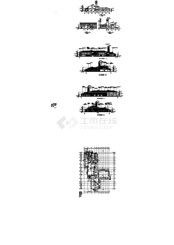 青岛德馨温泉酒店建筑1#楼室外实用设计cad图纸-图二