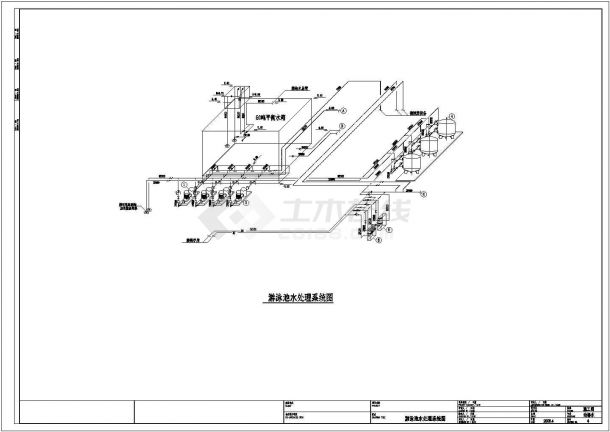 第二大学游泳池系统工程设计CAD图-图二