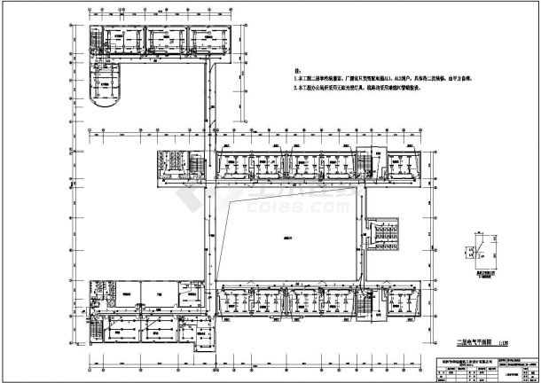 某高校教学楼电施方案设计CAD图-图二