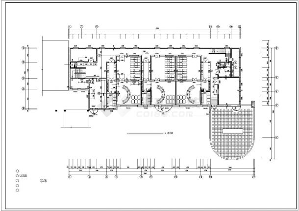西宁市某私立幼儿园2760平米3层砖混结构教学楼建筑设计CAD图纸-图二