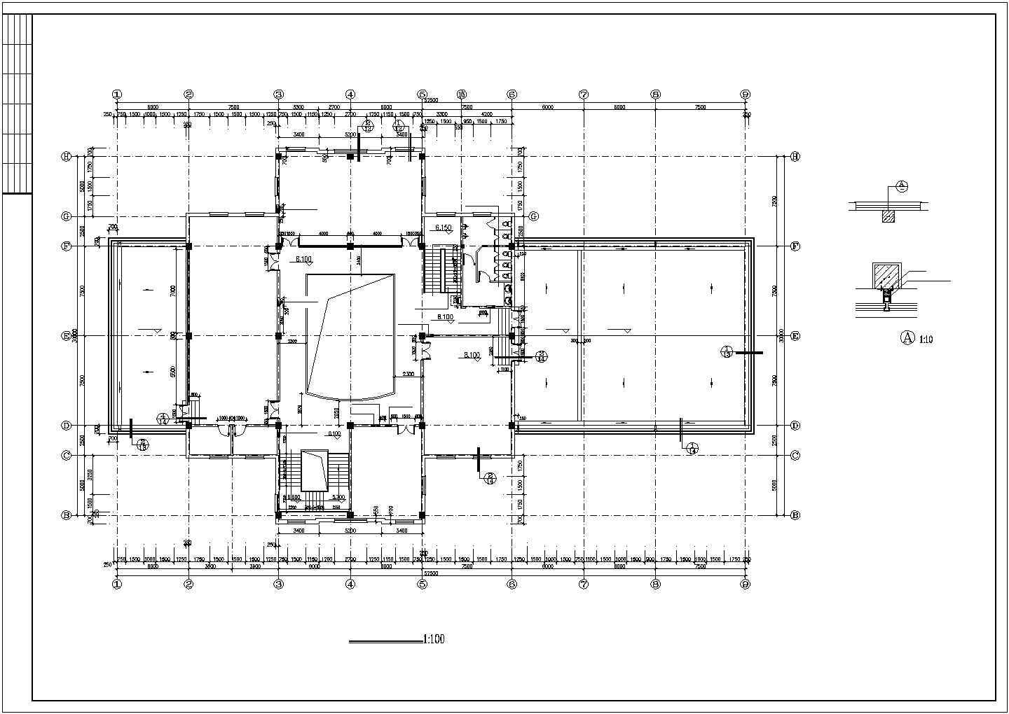 某小区会所CAD建筑施工图