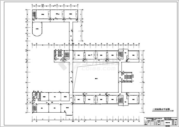 某高校教学楼水施方案设计CAD图-图一