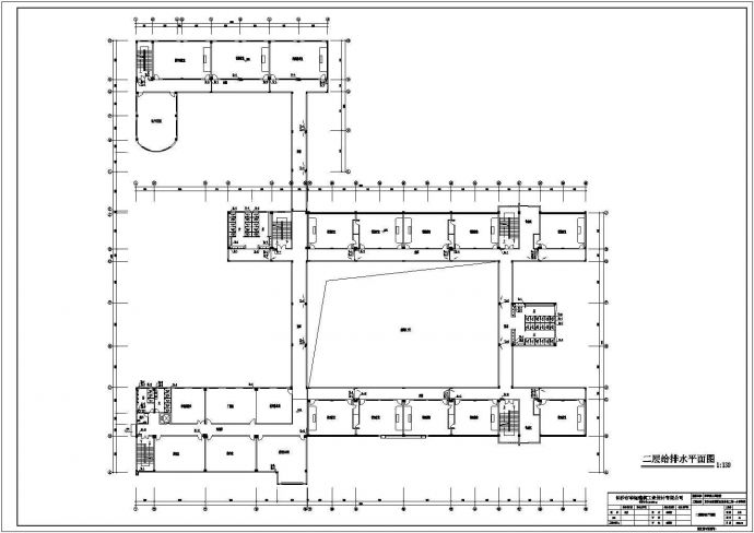 某高校教学楼水施方案设计CAD图_图1