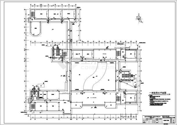 某高校教学楼水施方案设计CAD图-图二