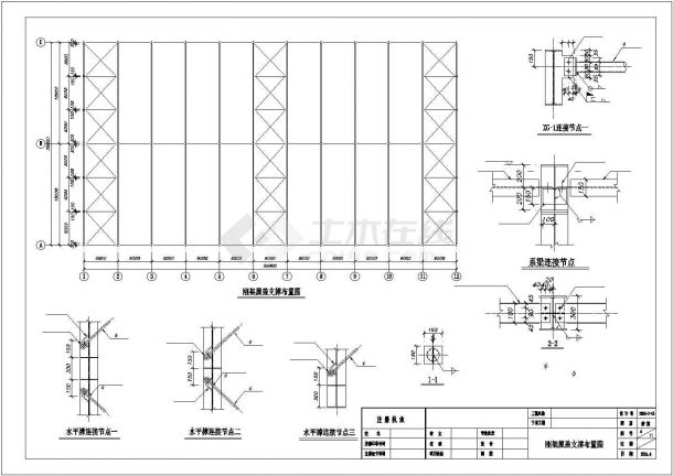 广西某36米钢结构厂房建筑施工设计CAD全套图纸-图一