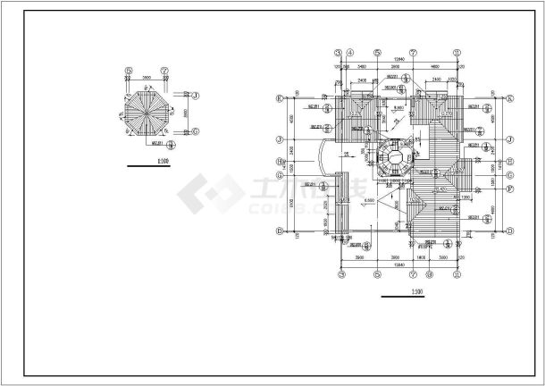 欧式私人别墅CAD建筑施工图-图一