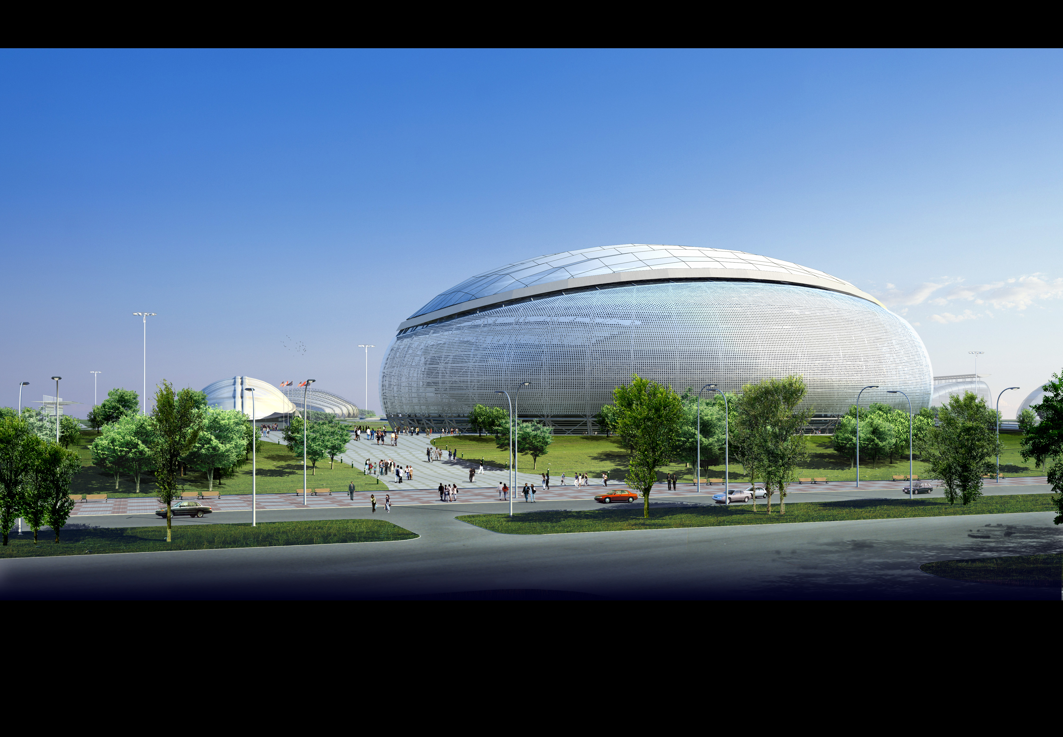 五棵松文化体育中心建筑方案设计-jpcad施工图设计