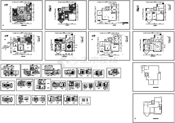 休闲别墅全套室内装修设计CAD施工图-图一