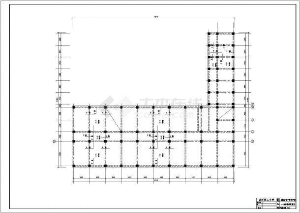 [辽阳市]某五层砖混结构中学教学楼建筑结构方案CAD图-图一